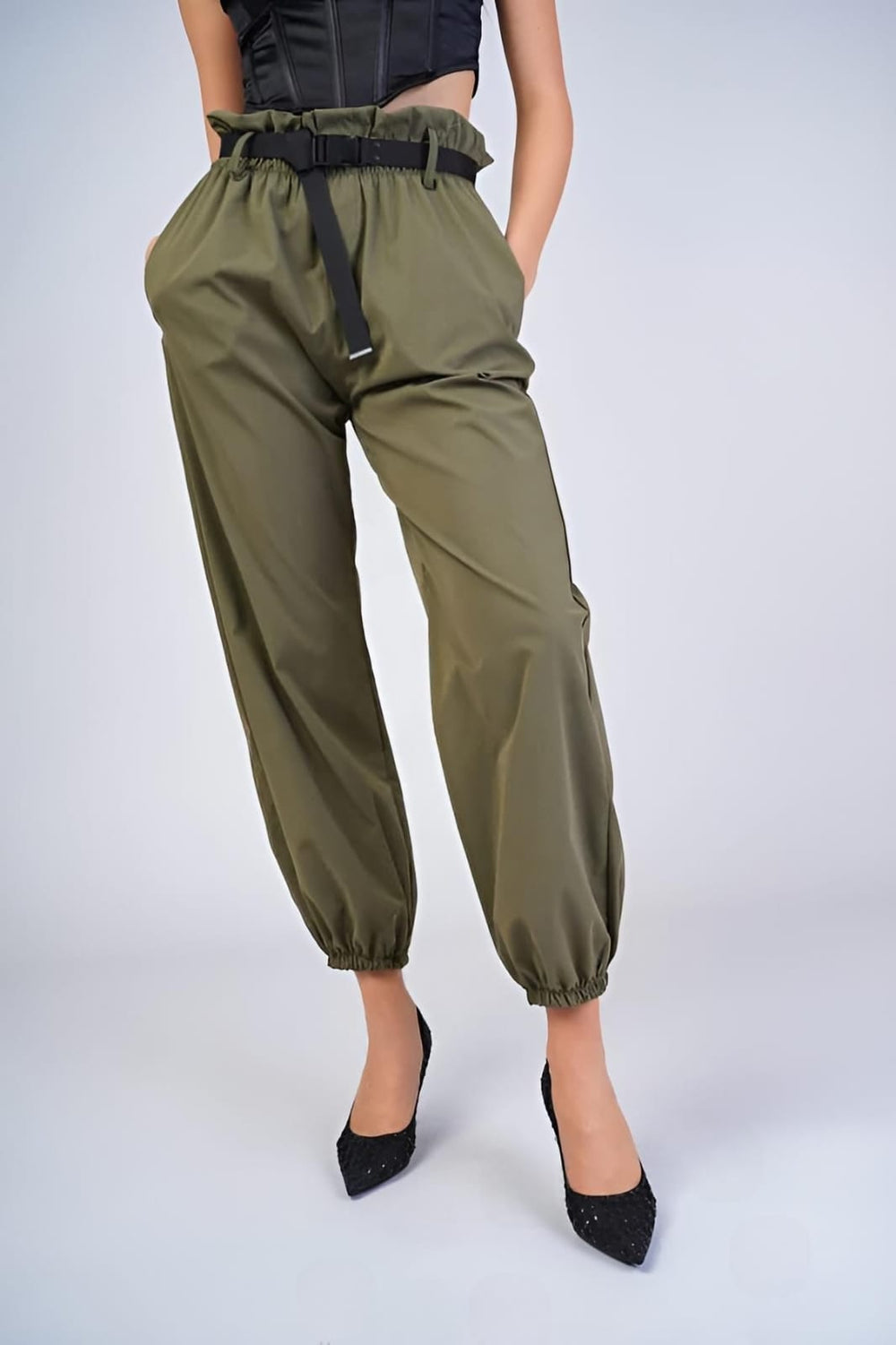 Pantalone Donna Cargo Elastico Tasche Passanti Morbido Cintura – LE STYLE  DE PARIS