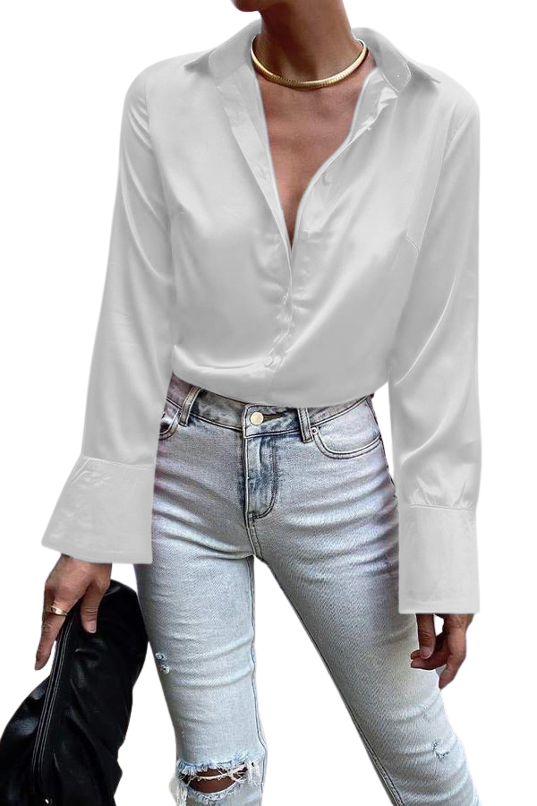 
                  
                    Camicia Donna Bottoni Morbida Casual Elegante - LE STYLE DE PARIS
                  
                