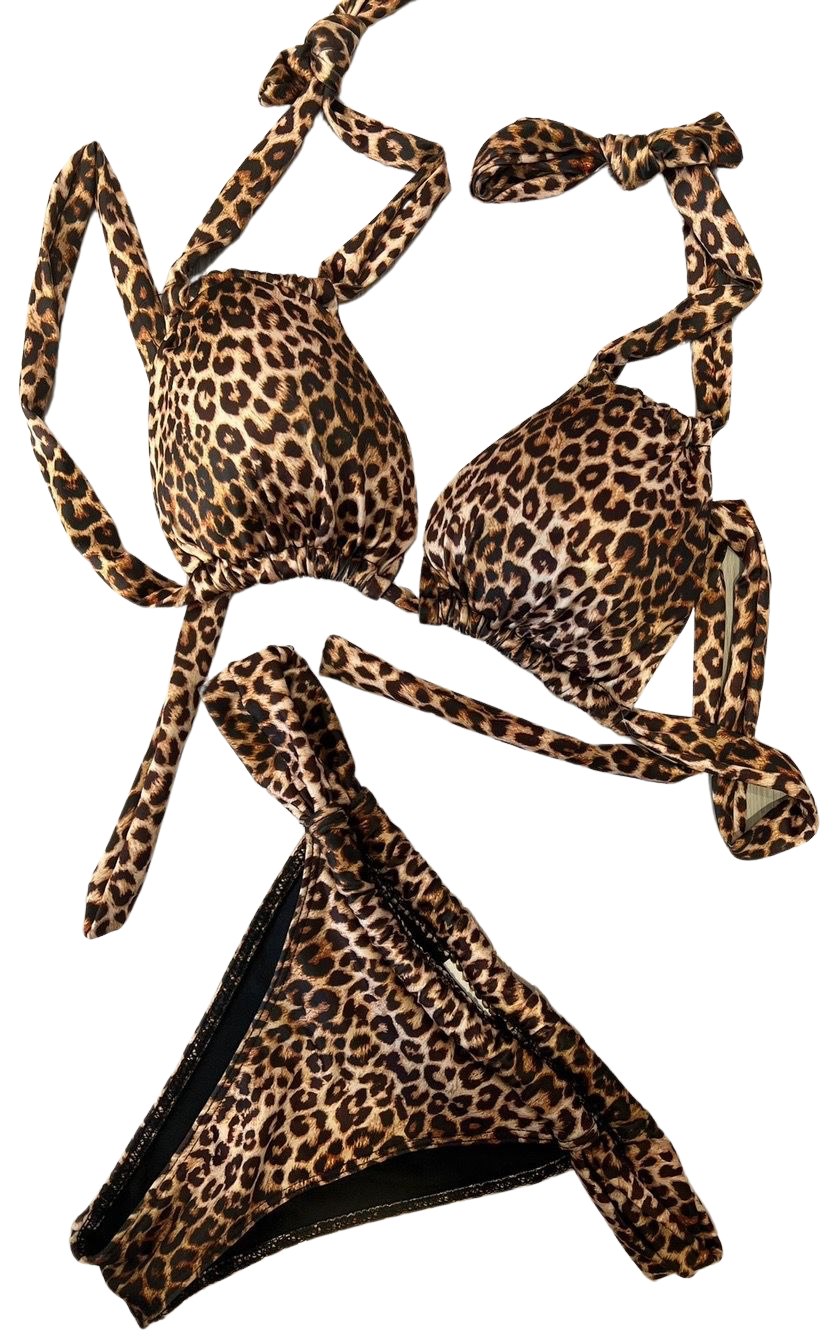 Bikini Donna Costume Fantasia Leopardata Bretelle Moda Mare - LE STYLE DE PARIS