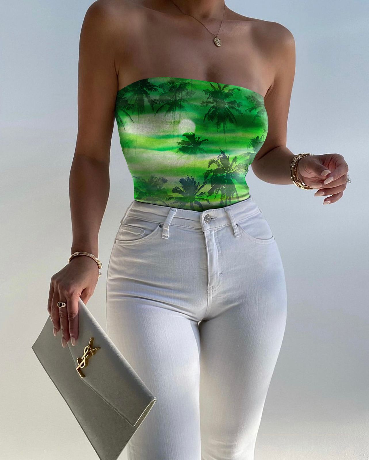 
                  
                    Body Donna Scollo Fascia Spalle Scoperte Multicolore Stampa Aderente Casual Elegante - LE STYLE DE PARIS
                  
                
