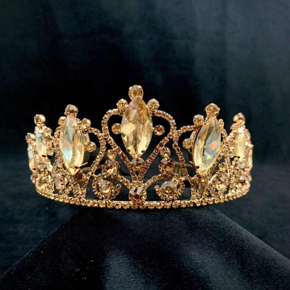 Corona Donna Gioiello Strass Metallo Sposa Elegante Rigido Fermaglio - LE STYLE DE PARIS