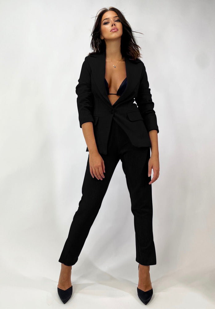 Tailleur Donna Coordinato Giacca Bottone Blazer Pantalone Elegante Sensuale - LE STYLE DE PARIS