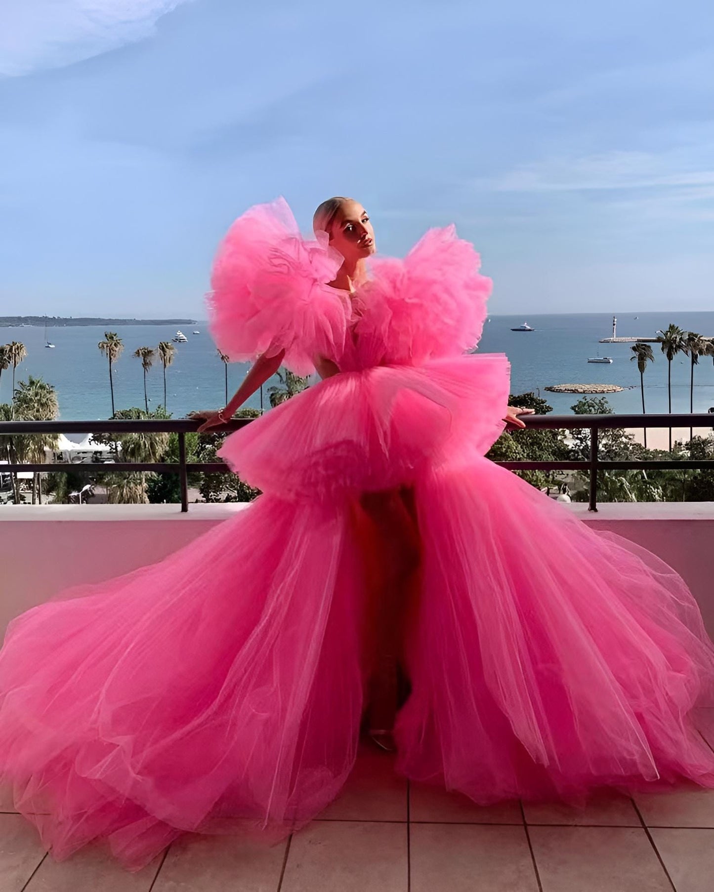 Vestito Donna Tulle Rush Velato Coda Gonna Campana Cut Out Elegante Se – LE  STYLE DE PARIS