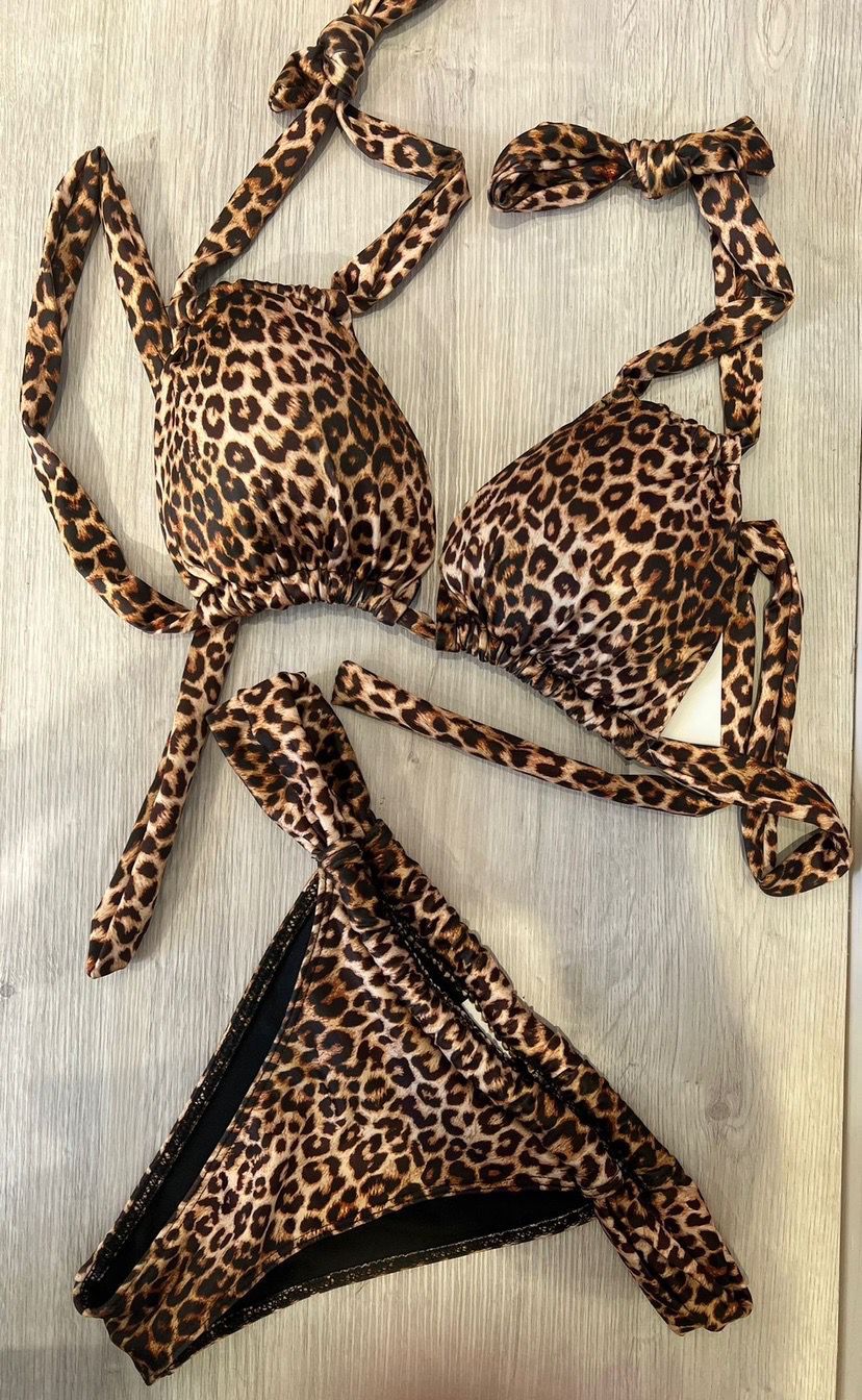 Bikini Donna Costume Fantasia Leopardata Bretelle Moda Mare - LE STYLE DE PARIS