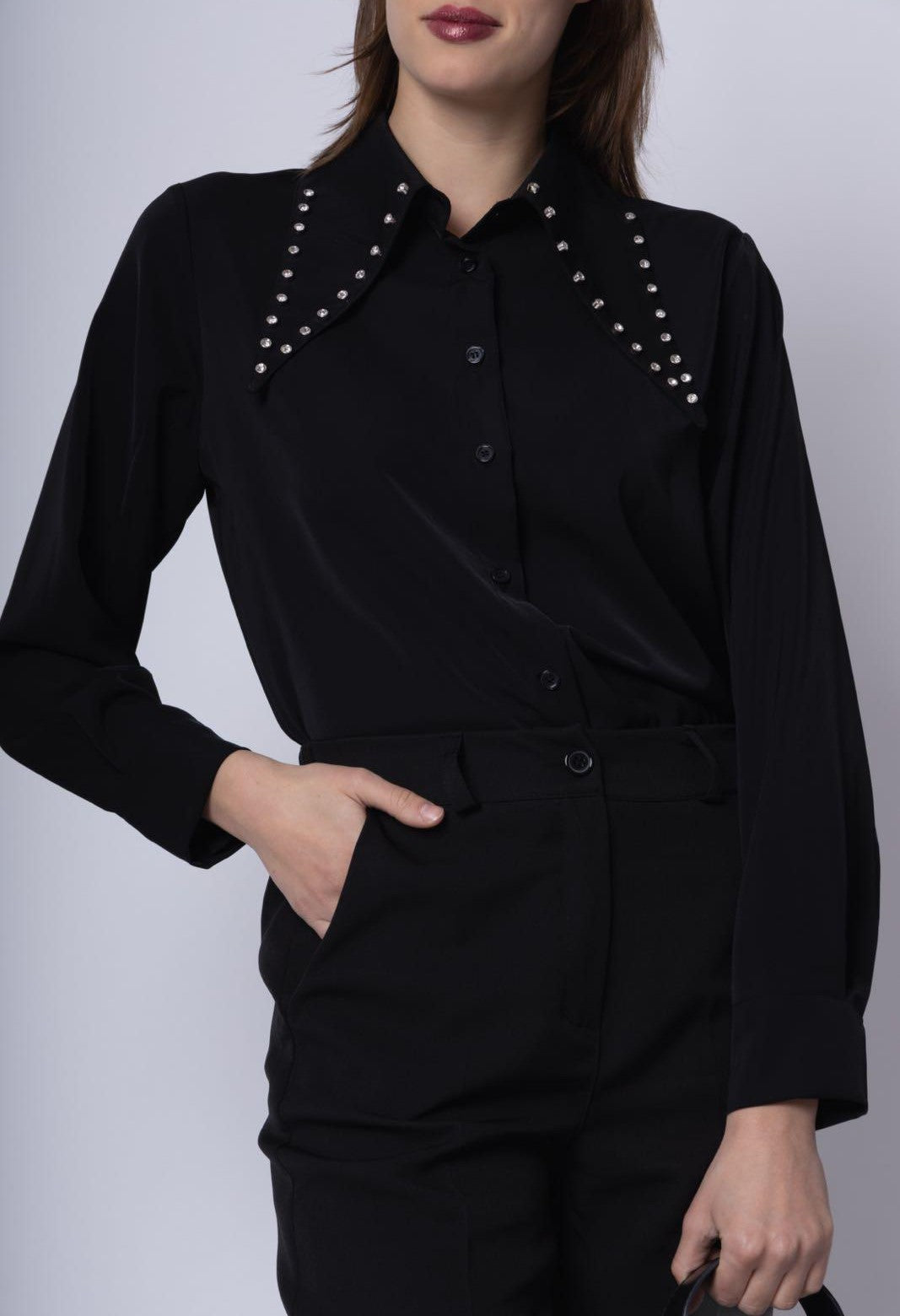 Camicia Donna Bottoni Colletto Borchie Comoda Casual Elegante - LE STYLE DE PARIS