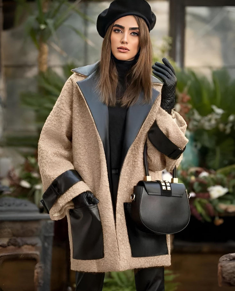 Cappotto Donna Ecopelle Tasche Bottone Teddy Coat Elegante Caldo - LE STYLE DE PARIS