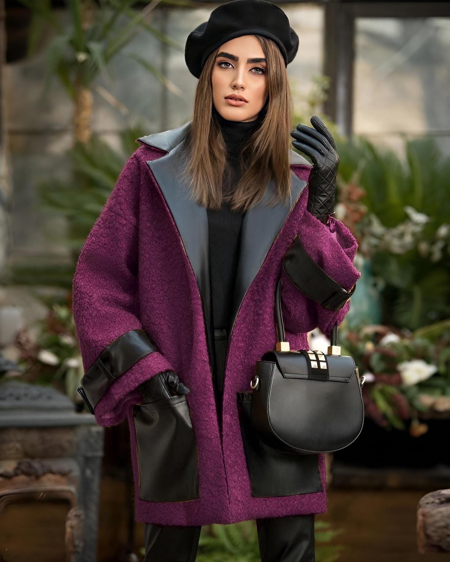 
                  
                    Cappotto Donna Ecopelle Tasche Bottone Teddy Coat Elegante Caldo - LE STYLE DE PARIS
                  
                