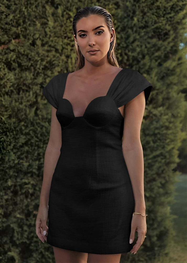 Vestito Donna Tubino Scollo Cuore Bretelle Aderente Elegante - LE STYLE DE PARIS