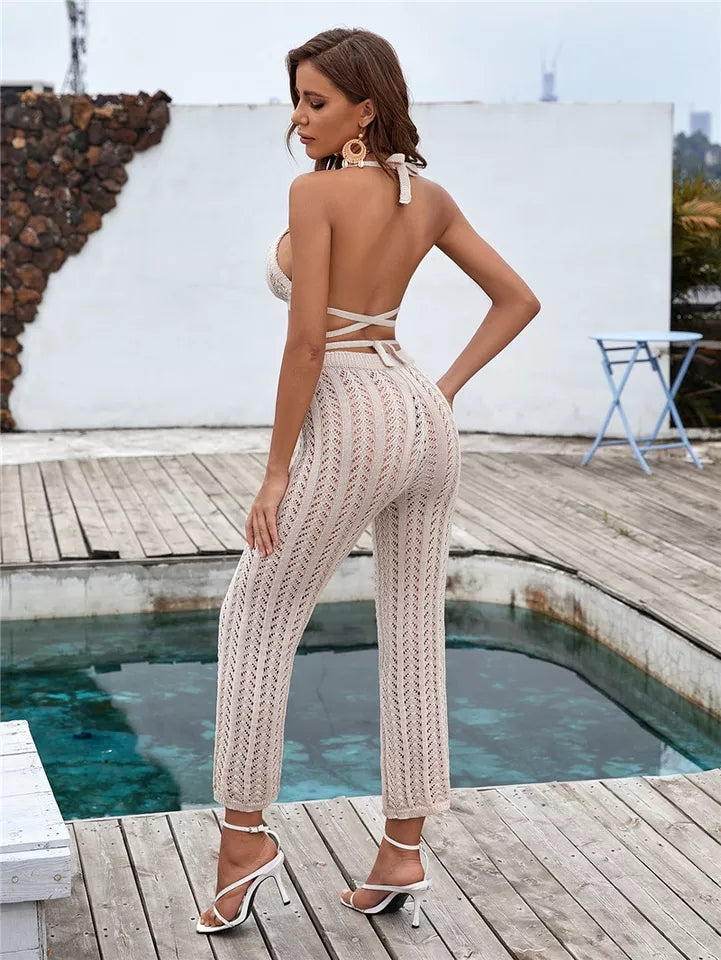 
                  
                    Copricostume Donna Coordinato Top Pantalone Filo Sensuale Moda Mare Beachwear - LE STYLE DE PARIS
                  
                