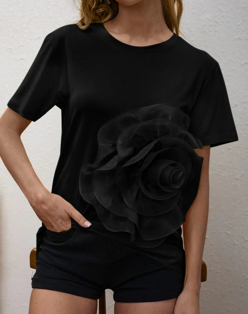 T Shirt Donna Maglia Mezza Manica Morbida Tulle Rosa Casual Easy - LE STYLE DE PARIS