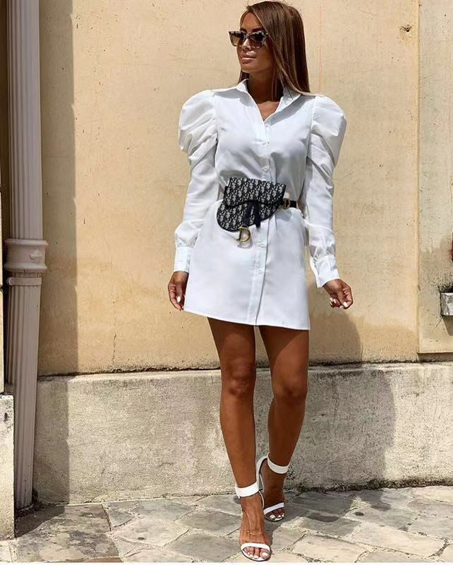 Camicia Donna Vestito Manica Lunga Sbuffo Casual Vintage Elegante - LE STYLE DE PARIS