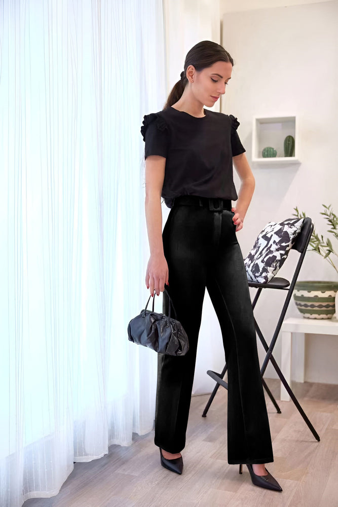 Pantalone Donna Aderente Zampa Cintura Casual Elegante Sensuale - LE STYLE DE PARIS