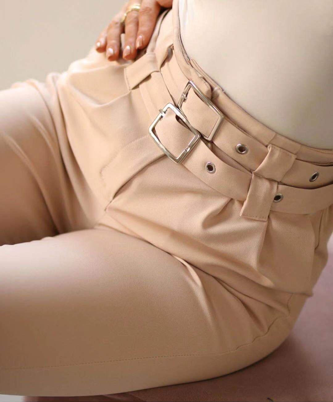 
                  
                    Pantalone Donna Doppia Cintura Passanti Tasca Zip - LE STYLE DE PARIS
                  
                
