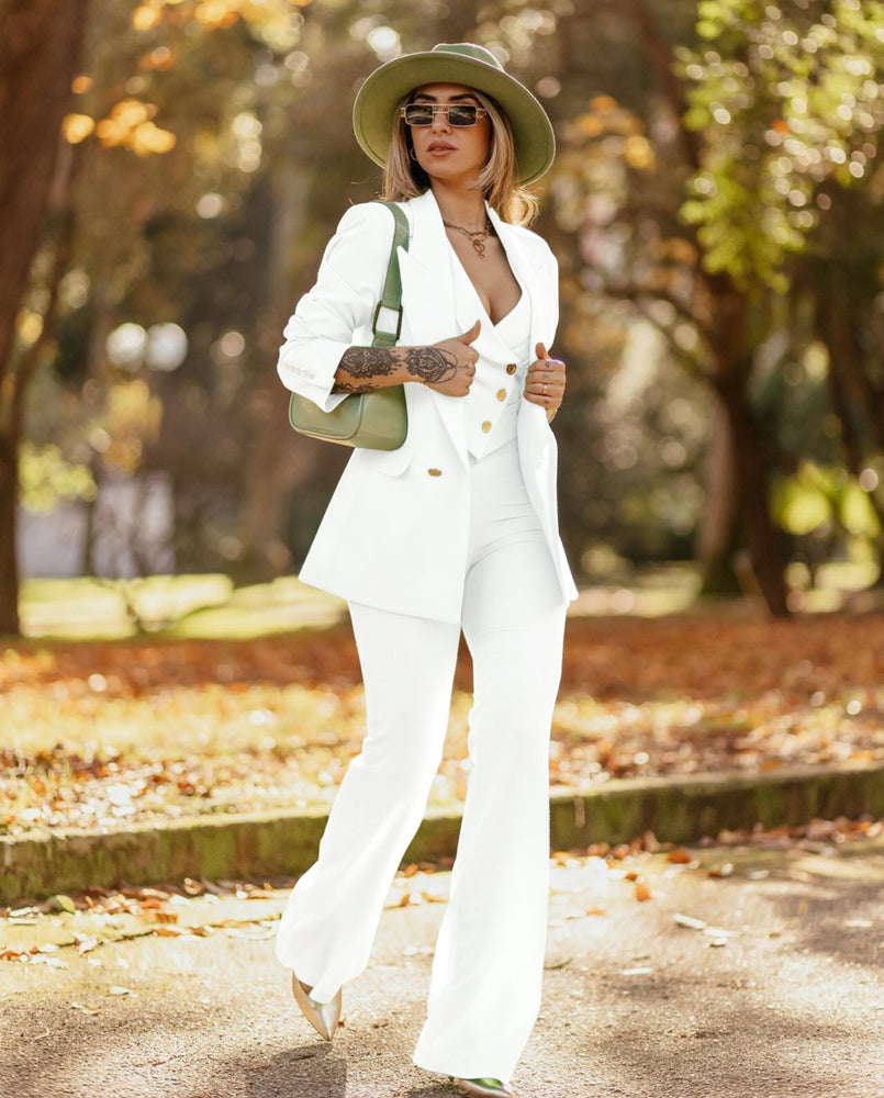 
                  
                    Tailleur Donna Giacca Top Cropped Pantalone Zampa Casual Elegante - LE STYLE DE PARIS
                  
                